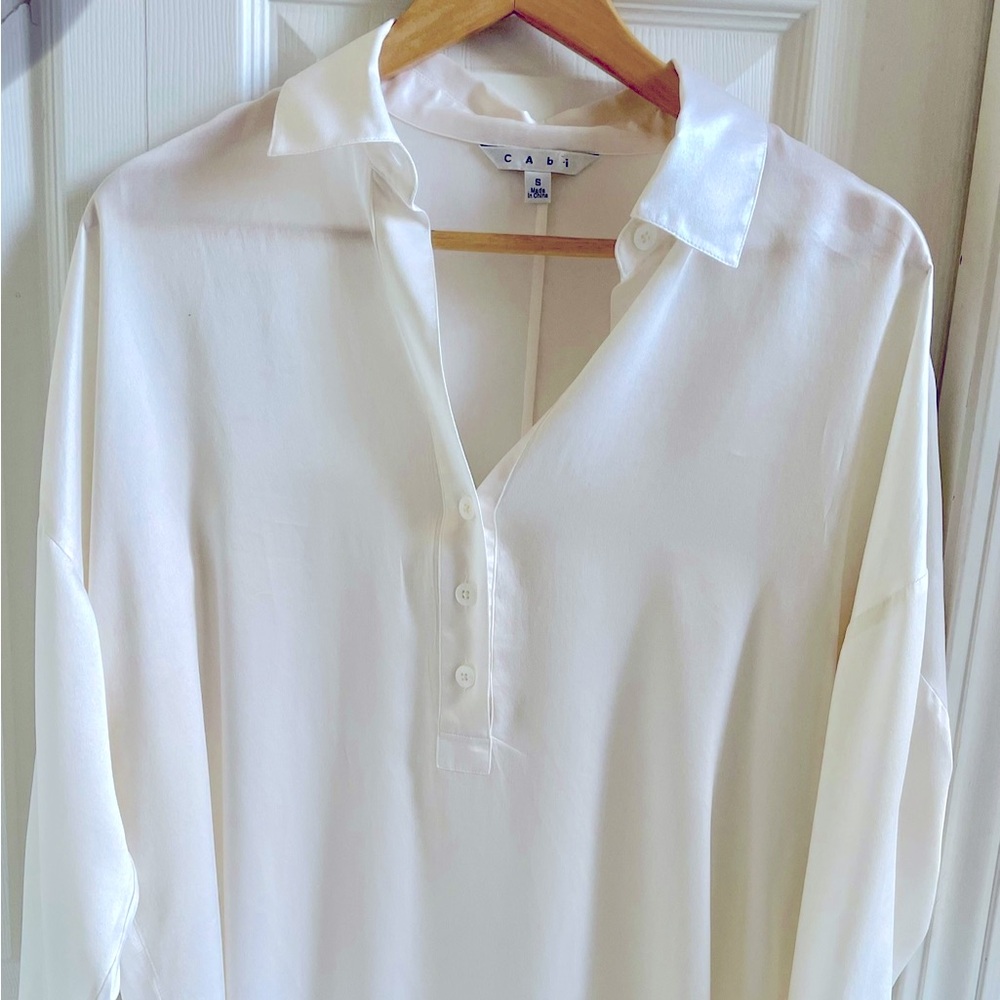 White Women's Silk Cabi Blouse